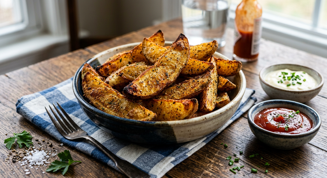Crisp Oven Potato Wedges with French Fry Seasoning - Flour & Herbs
