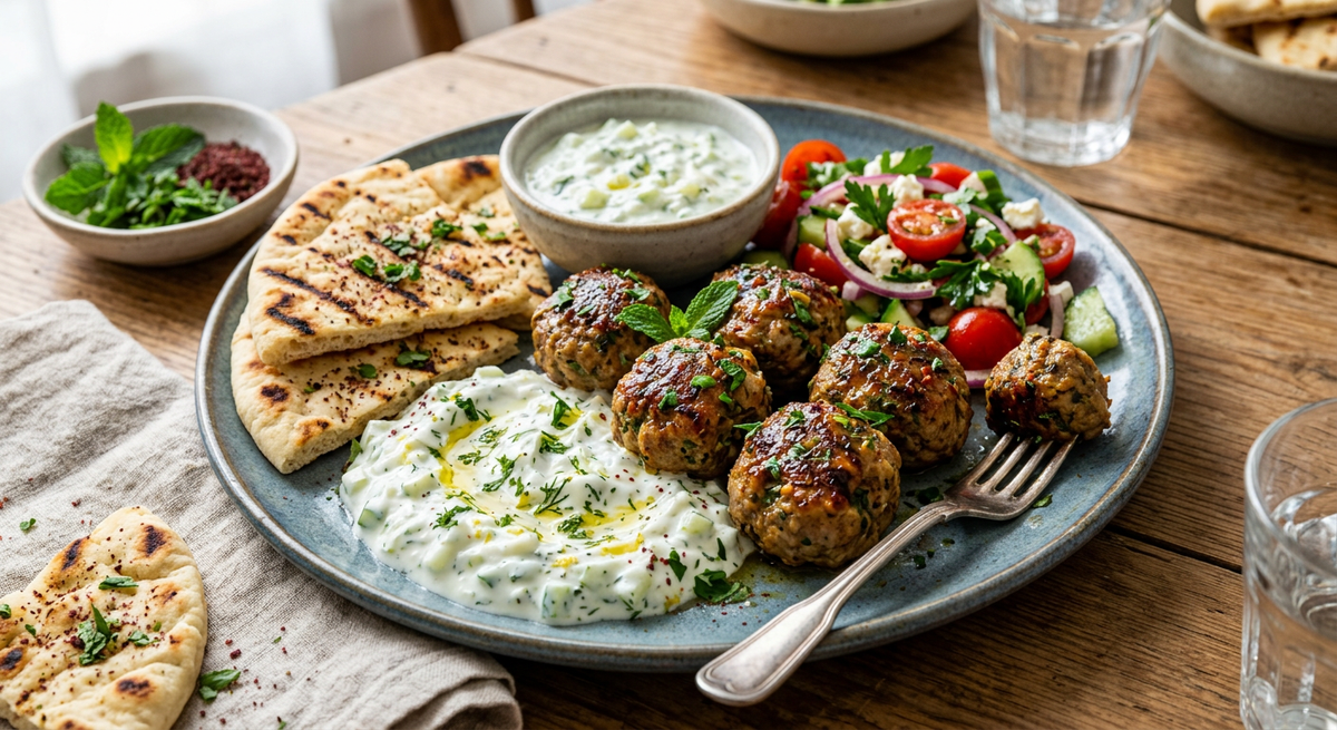 Herbed Lamb Meatballs with Cucumber Yogurt - Flour & Herbs