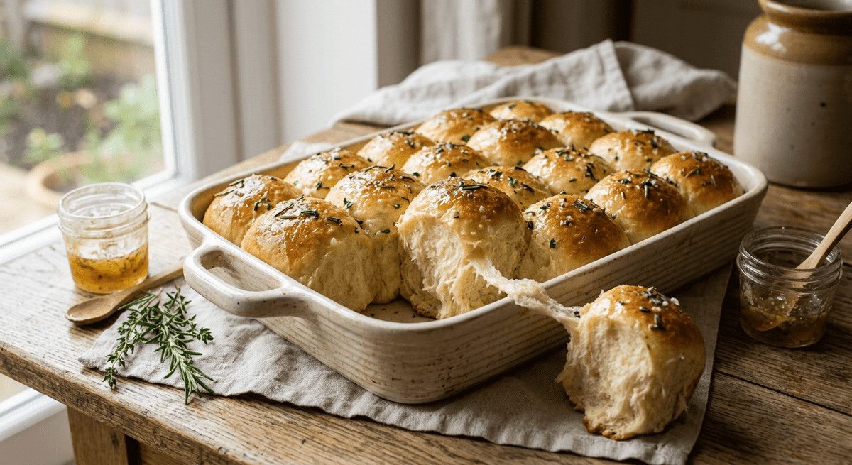 Honey-Herb Butter Dinner Rolls - Flour & Herbs