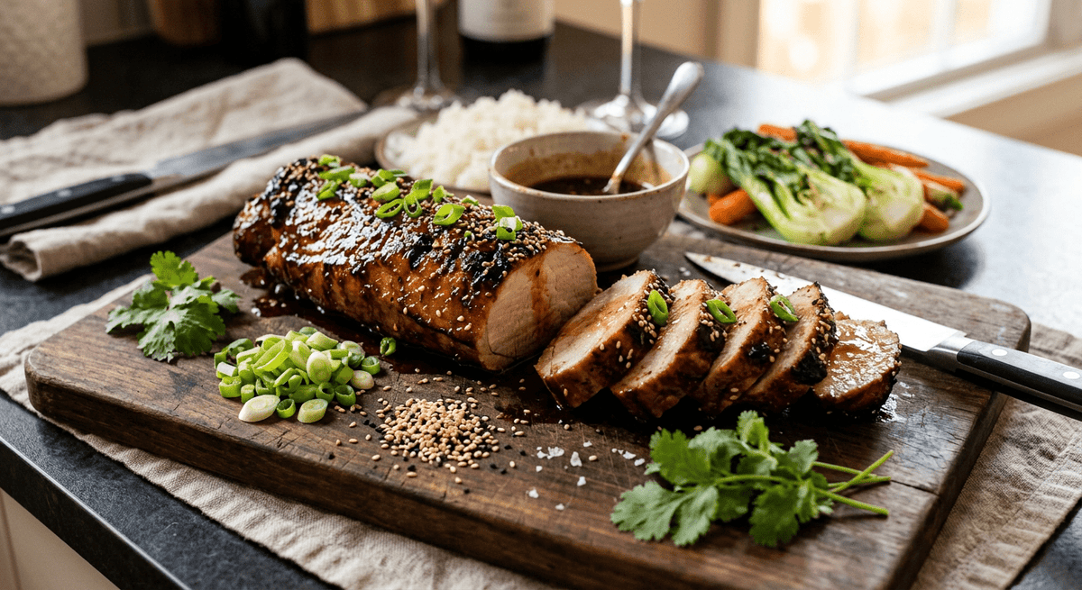 Honey-Soy Five-Spice Pork Tenderloin - Flour & Herbs