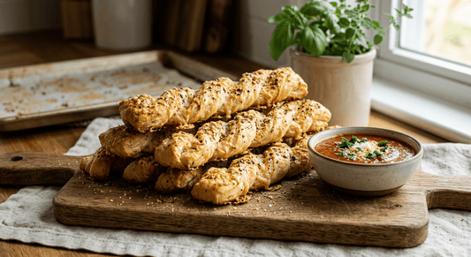Pizza-Herb Parmesan Twists - Flour & Herbs