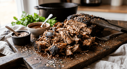 Slow-Roasted Pulled Pork with Alaea and Smoked Sea Salt - Flour & Herbs