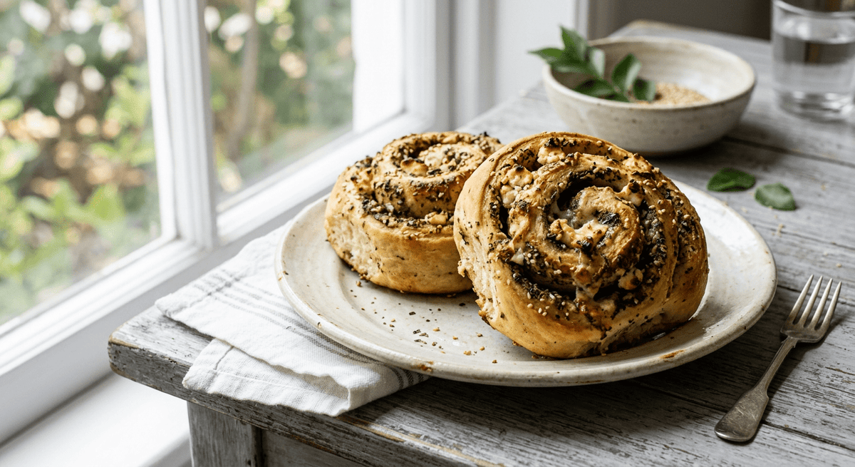 Zaatar & Feta Swirl Buns - Flour & Herbs
