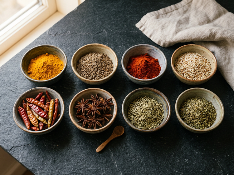 International herbs and spices inspired by cuisines around the world