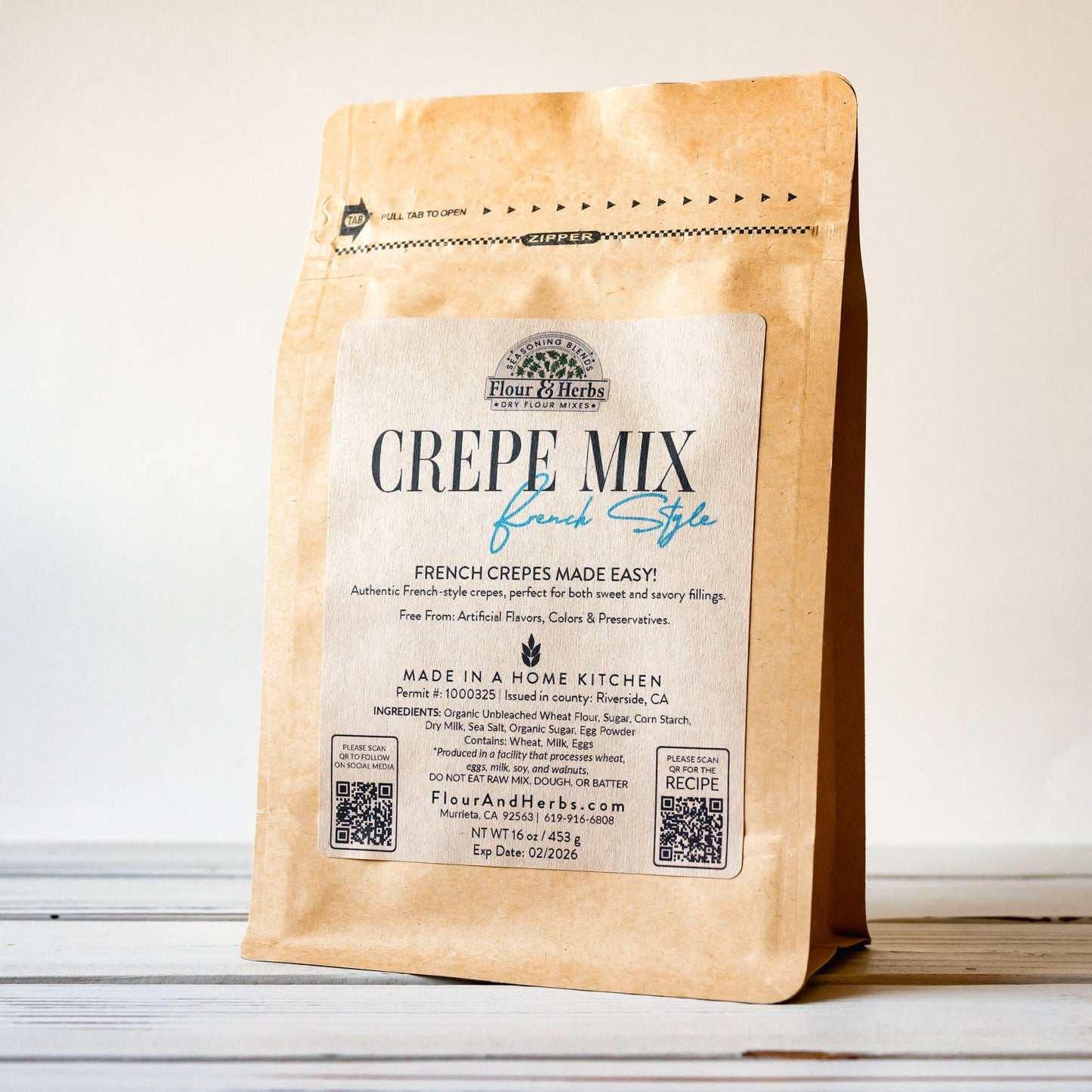 Authentic French Crepe Mix - Easy Homemade Crepes - Flour & Herbs