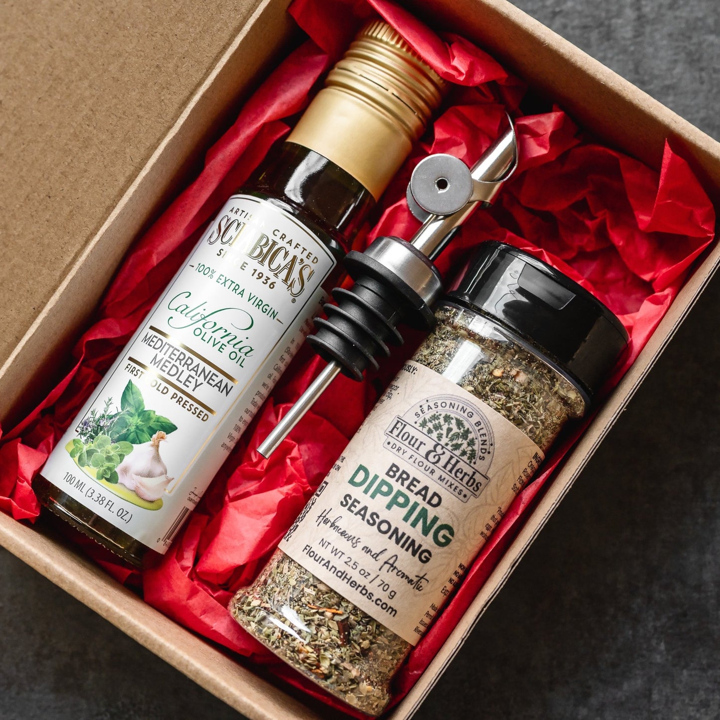 Bread Dipping Gift Box – Olive Oil & Artisan Seasoning Set - Flour & Herbs