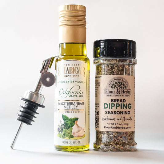 Bread Dipping Gift Box – Olive Oil & Artisan Seasoning Set - Flour & Herbs
