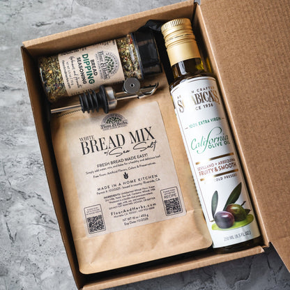 Bread Mix & Olive Oil Gift Box - Flour & Herbs