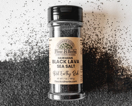 Hawaiian Black Salt - Fine Grain - Flour & Herbs